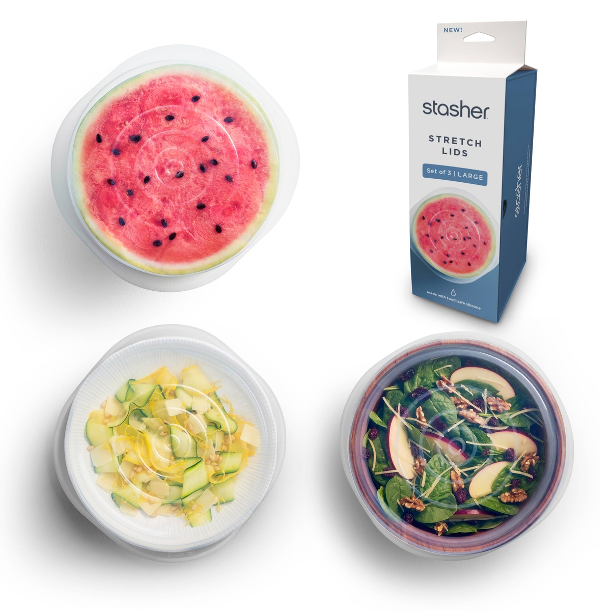 Stasher - Stretch Lids Large 3-Pack bpa-free