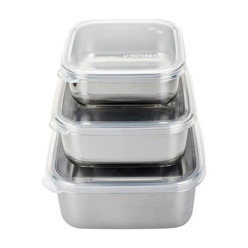 U Konserve - Square Stainless Steel Nesting Trio (set-of-3) plastic-free