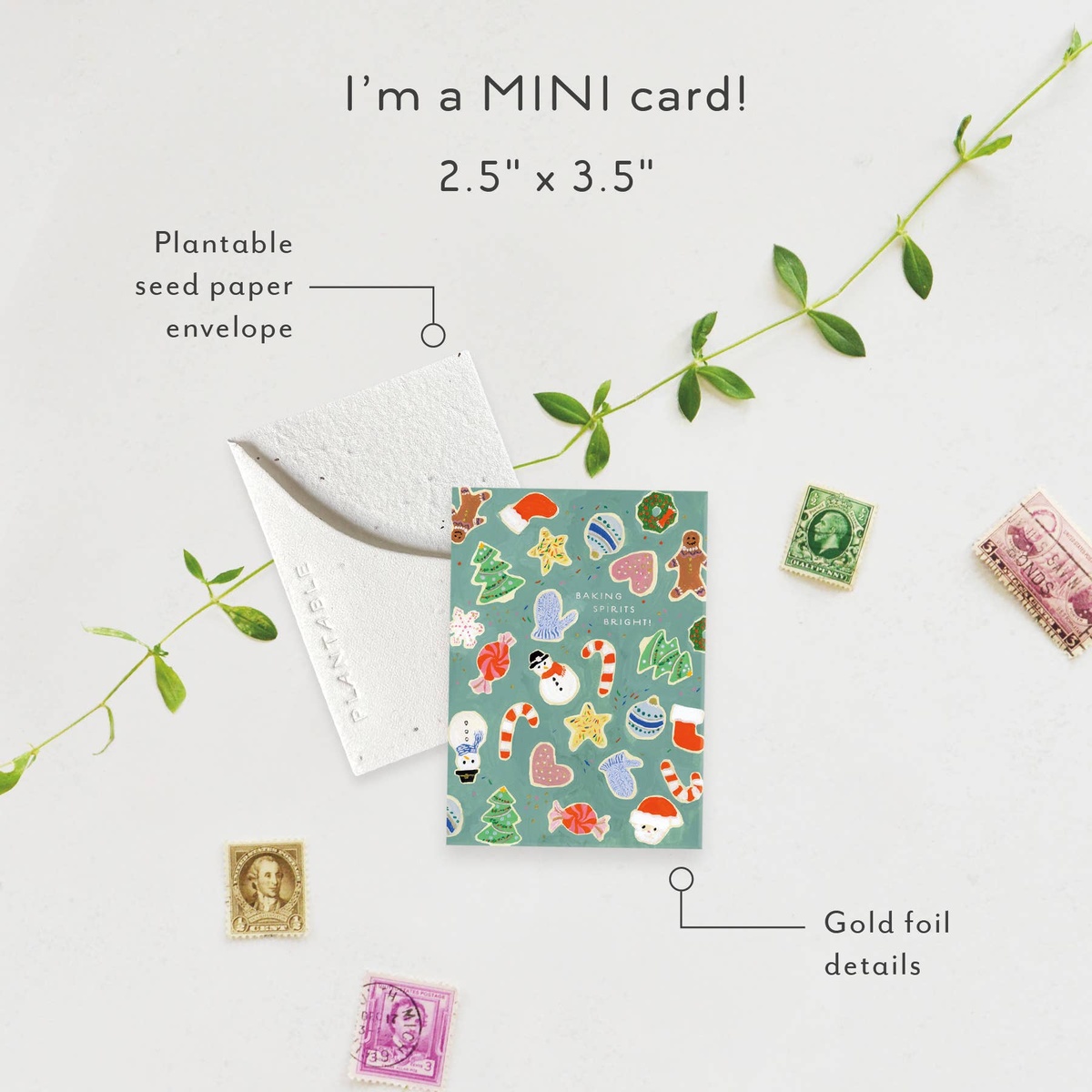 Seedlings Card - "Sprouts" - Holiday Mini Cards biodegradable