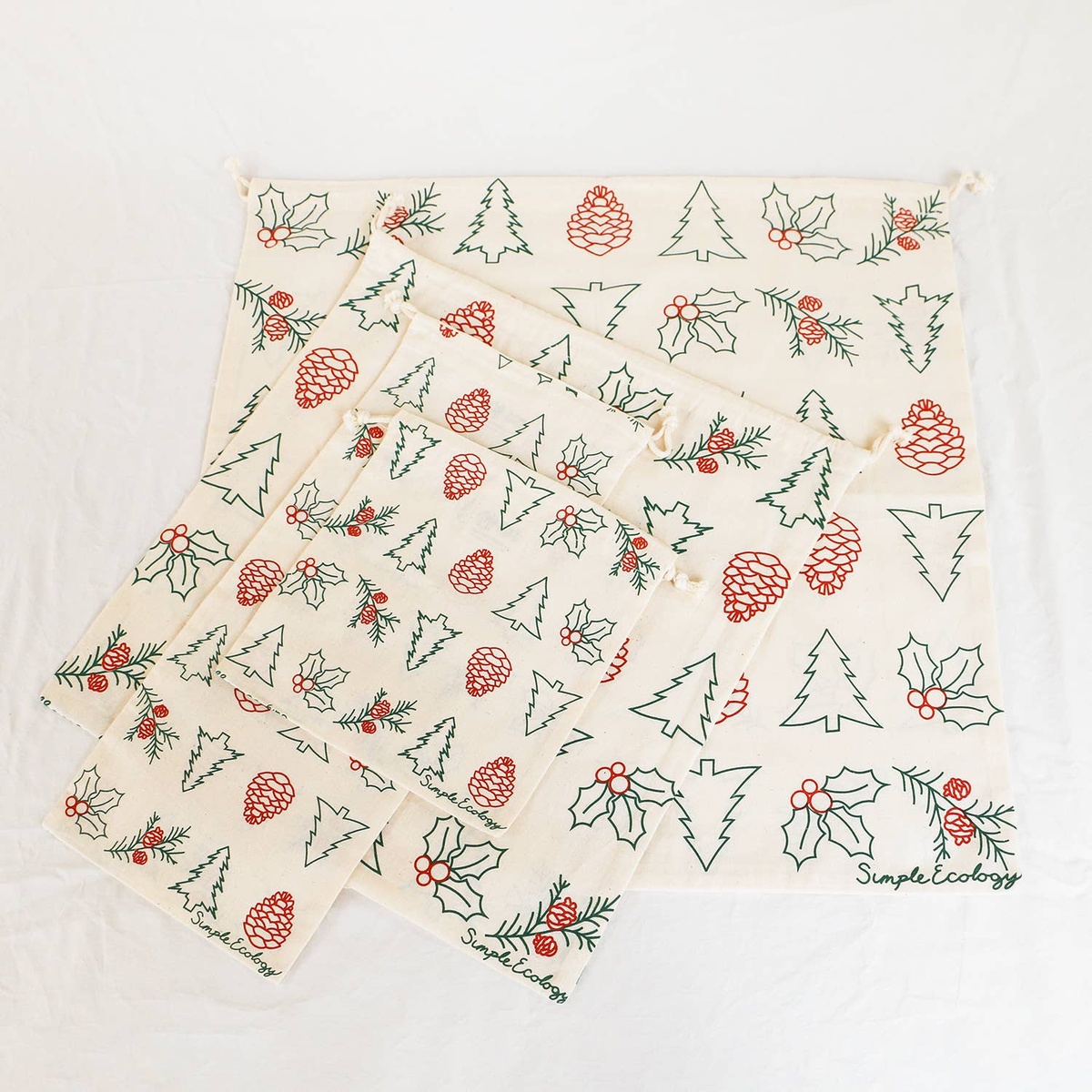 Simple Ecology - Organic Cotton Reusable Gift Bag Sets gots-certified organic cotton fabric - image 2