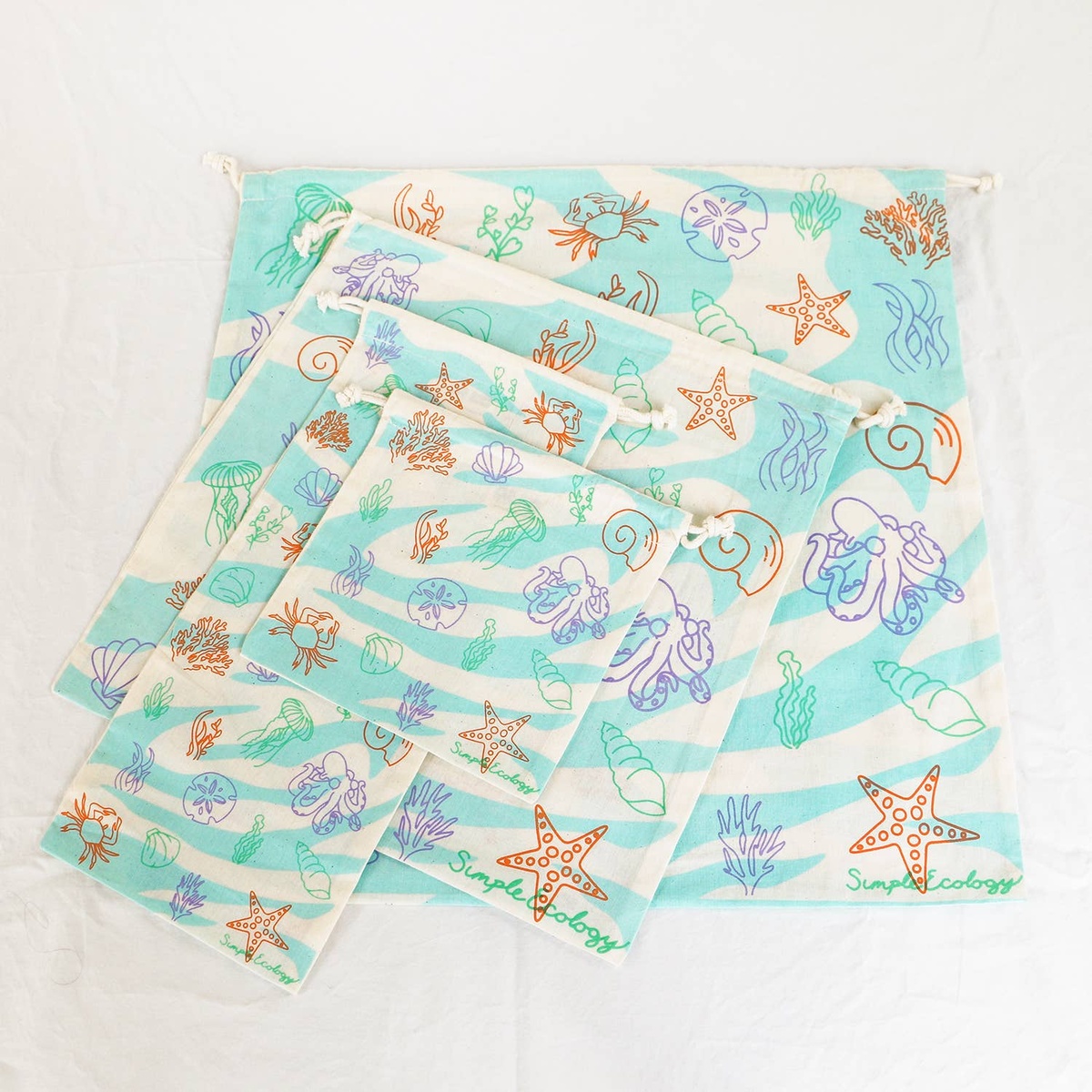 Simple Ecology - Organic Cotton Reusable Gift Bag Sets gots-certified organic cotton fabric - image 3