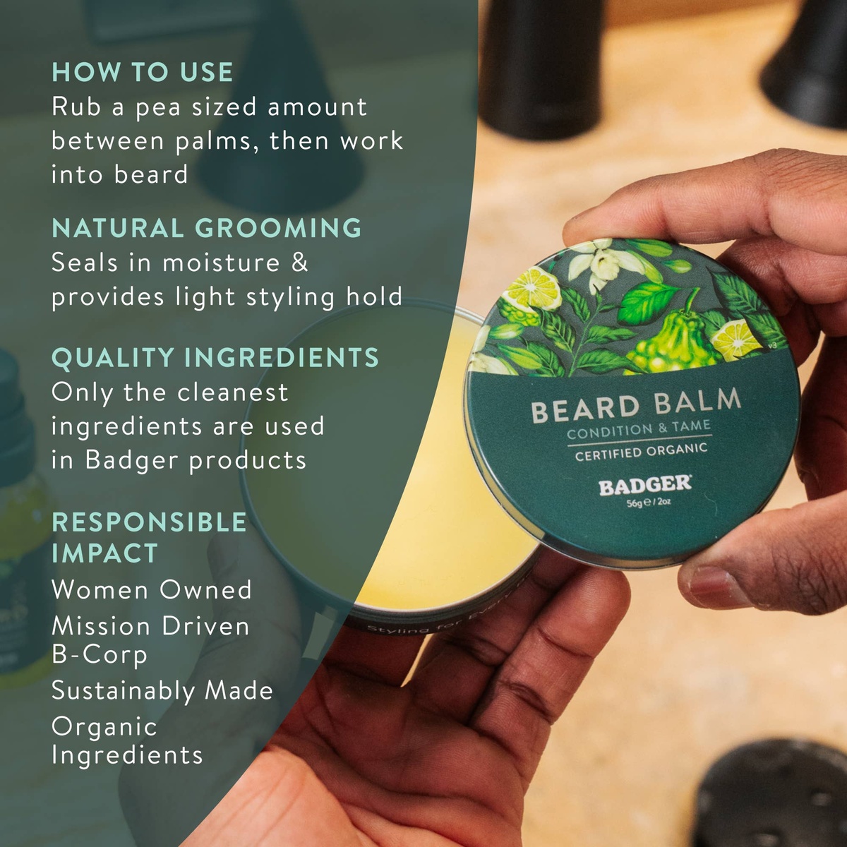 Badger - Badger Beard Balm, Organic Facial Hair Styling Balm - image 6