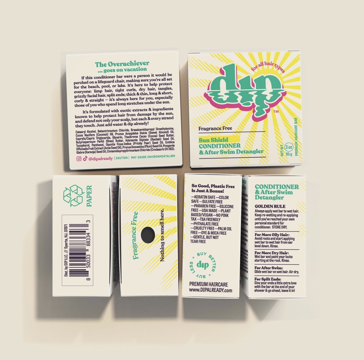 Dip - Sun Shield: Conditioner Bar & After Swim Detangler