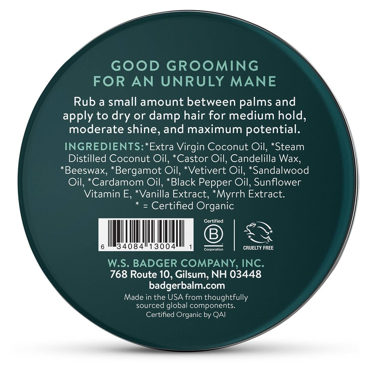 Badger - Badger Hair Pomade, Nourishes Hair & Scalp, Medium Hold organic beeswax - image 2