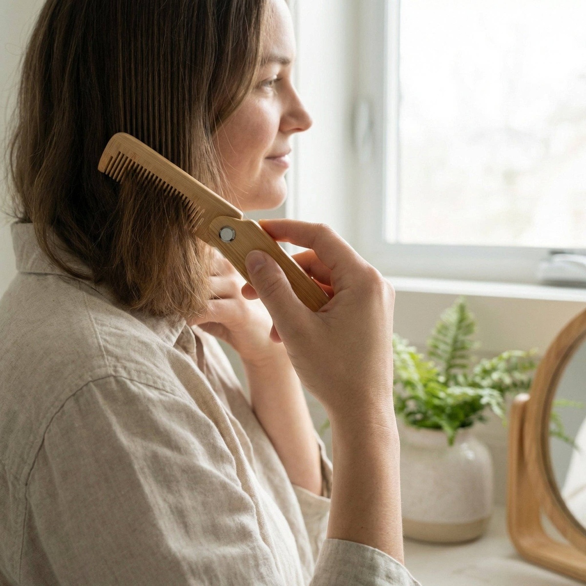 Bamboo Switch - Bamboo Hair Comb | Foldable natural bamboo - image 7