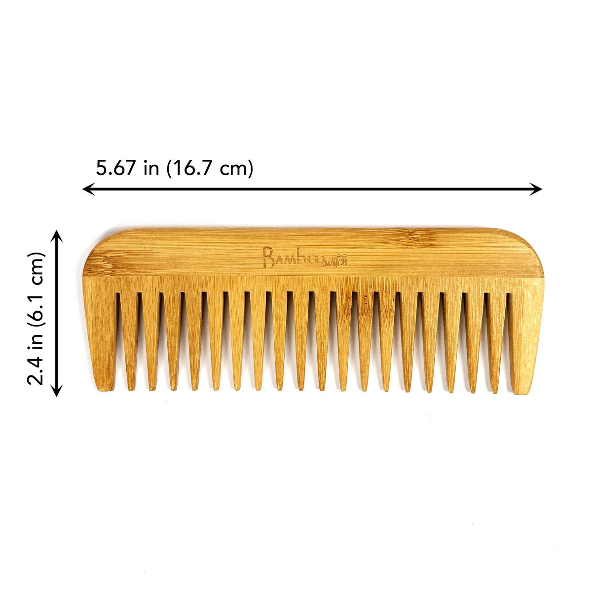 Bamboo Switch – Pointed Bamboo Wide Tooth Comb BSCMBPOINTT Bamboo Switch - Pointed Bamboo Wide Tooth Comb plastic-free - image 2