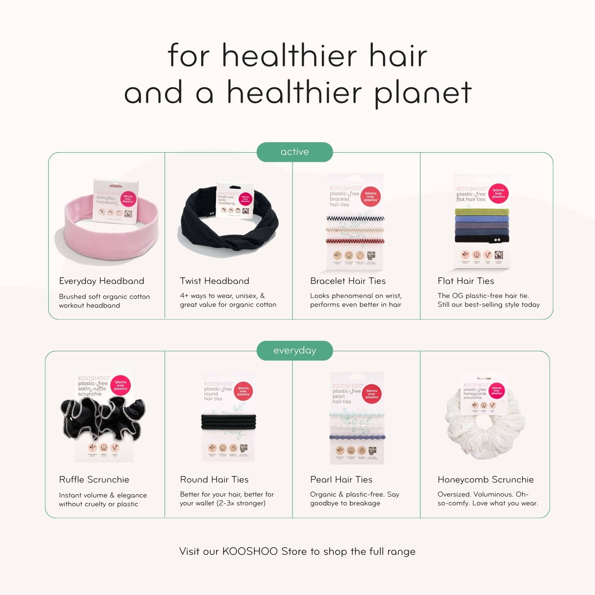 Kooshoo - Crochet Hair Ties: Hair Health, Organic Elastics, Hot Jam organic cotton