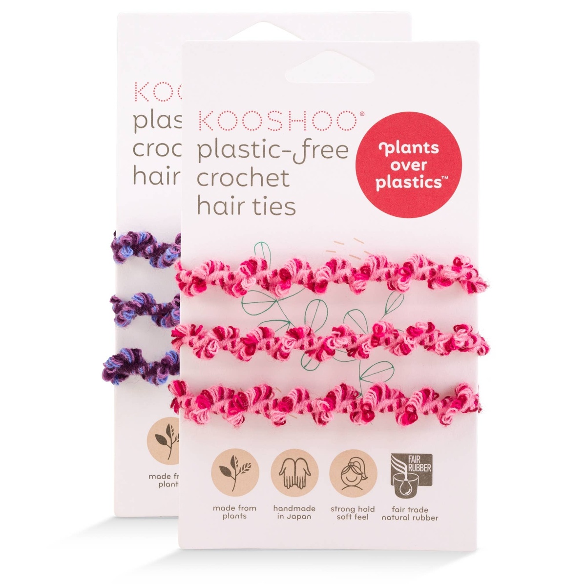 Kooshoo - Crochet Hair Ties: Hair Health, Organic Elastics, Hot Jam organic cotton