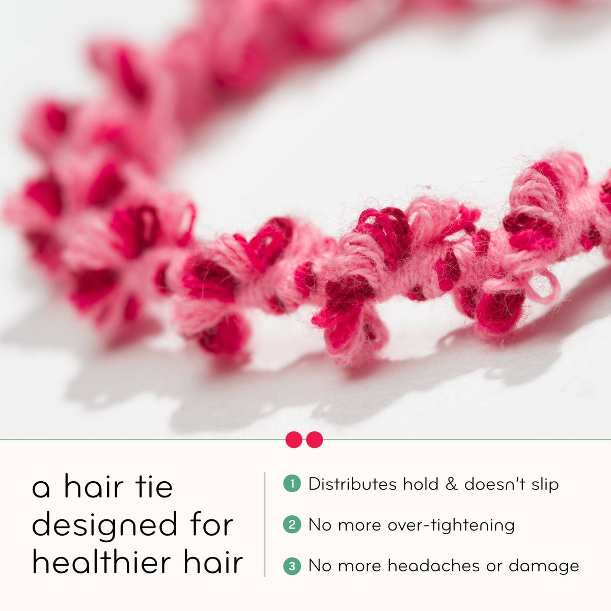 Kooshoo - Crochet Hair Ties: Hair Health, Organic Elastics, Hot Jam organic cotton