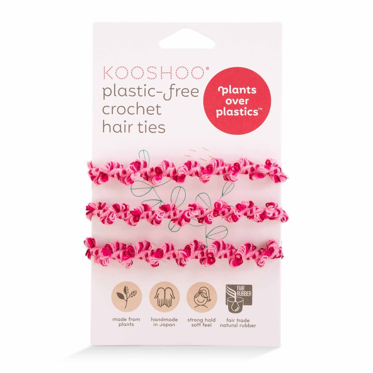 Kooshoo - Crochet Hair Ties: Hair Health, Organic Elastics, Hot Jam organic cotton