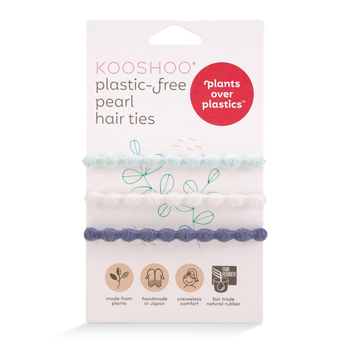 Kooshoo - Damage Free Pearl Hair Ties - Organic, Creaseless, Fairtrade plastic-free