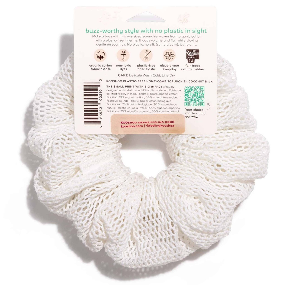 KOOSHOO – Oversized Plastic-free Honeycomb Scrunchie 666582002100 Kooshoo - Oversized Plastic-free Honeycomb Scrunchie breathable organic cotton - image 7