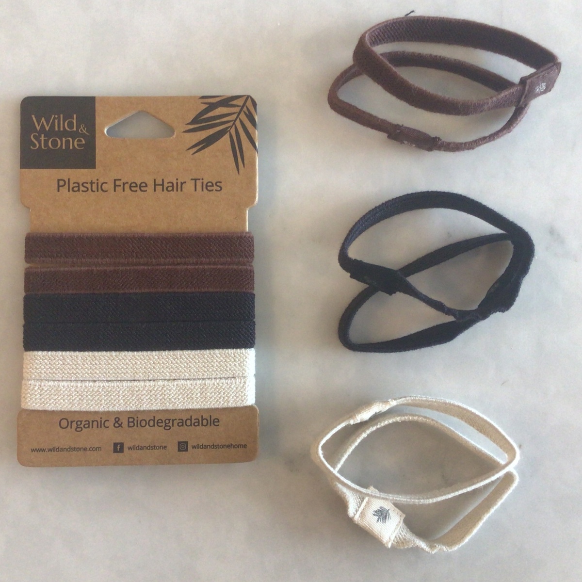 Wild and Stone - Plastic Free Hair Ties organic cotton