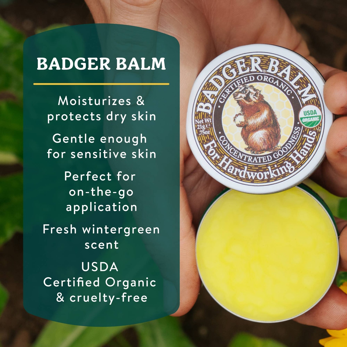 Badger - Badger Hard Working Hands Balm organic - image 3