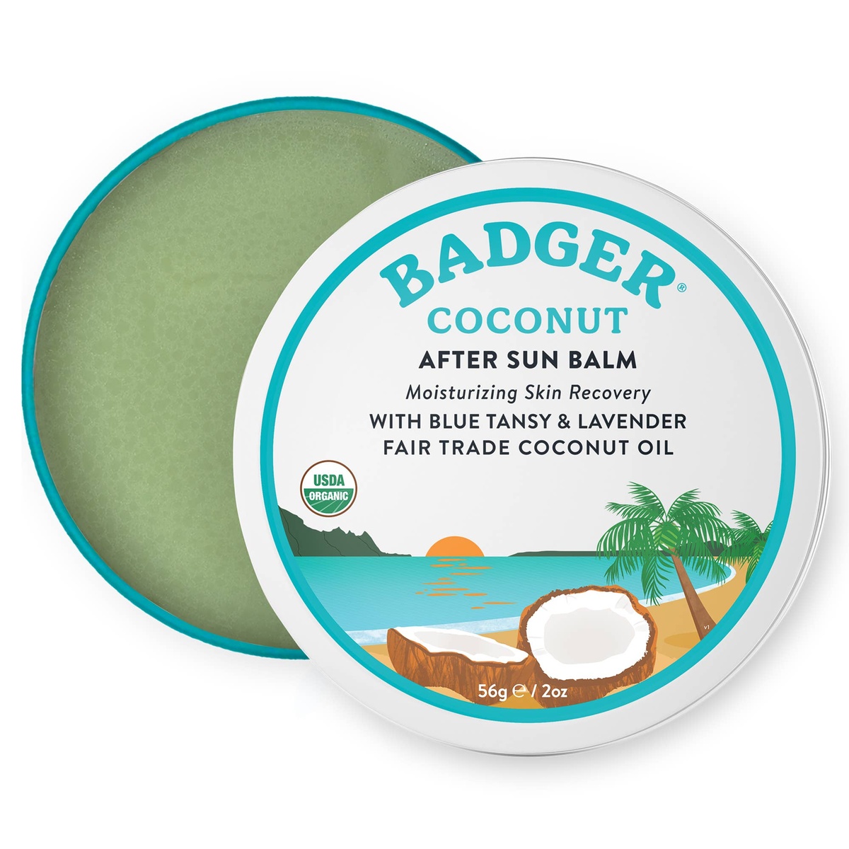 Badger - Badger Coconut After Sun Balm, Soothing Sunburn Relief organic coconut oil