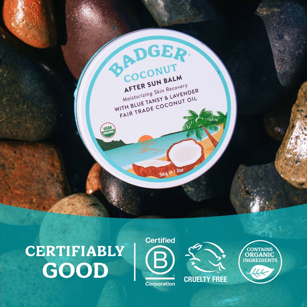 Badger – Badger Coconut After Sun Balm, Soothing Sunburn Relief 634084420036 Badger - Badger Coconut After Sun Balm, Soothing Sunburn Relief organic coconut oil - image 6
