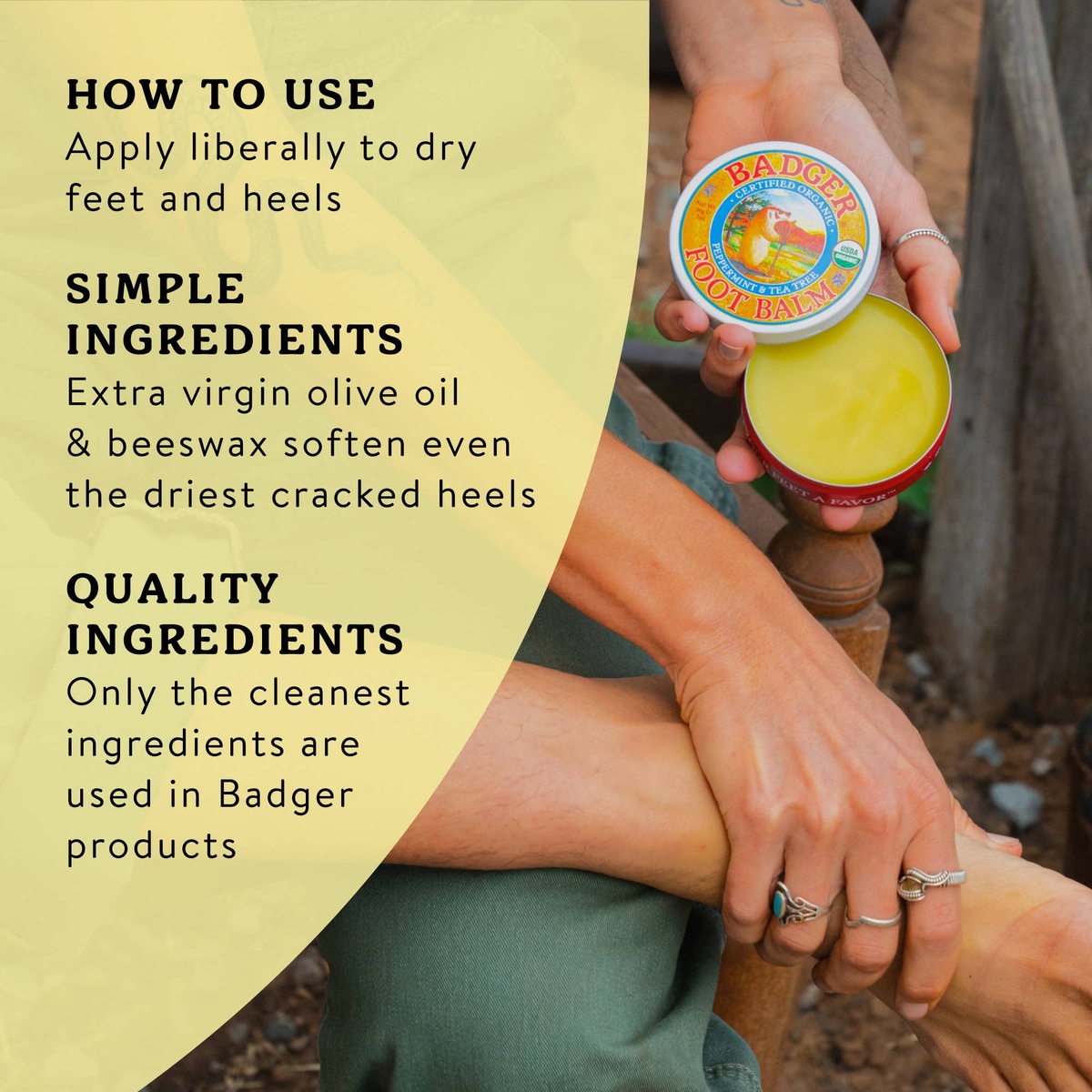 Badger - Badger Foot Balm for Dry Cracked Heels and Feet organic and cruelty free - image 6