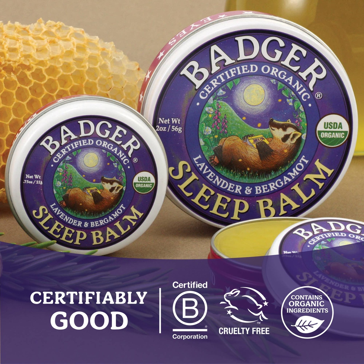 Badger - Sleep Balm, Organic Essential Oil Aromatherapy organic and petrolatum-free - image 5