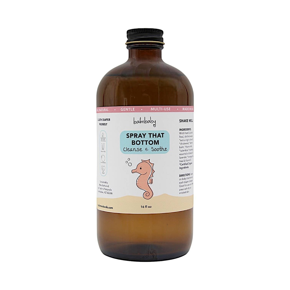 Taylor's Naturals BALM! Baby - Spray that Bottom - Diaper Rash Spray Refill ($2.2/oz) organic ingredients
