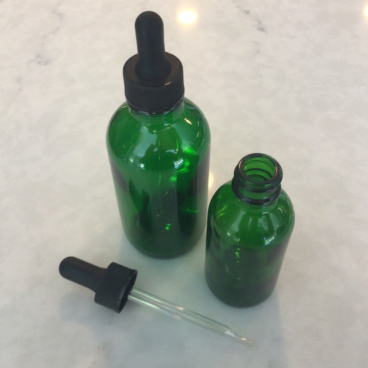 X - Glass Apothecary Bottle + Droppers (replacement parts and pieces)