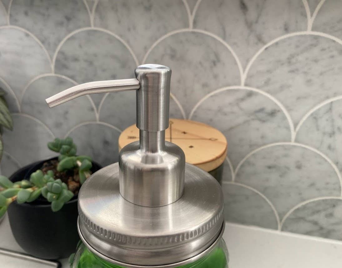 EcoJarz – Stainless Steel Mason Jar Soap Dispenser Lid 857904008003 EcoJarz - Stainless Steel Mason Jar Soap Dispenser Lid inferior grade metal - image 3