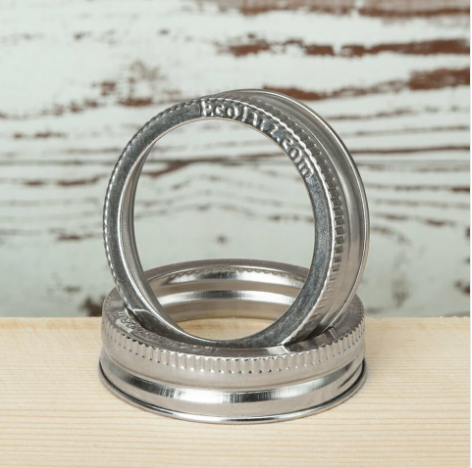 EcoJarz - Stainless Steel Threaded Mason Jar Bands (Rings)