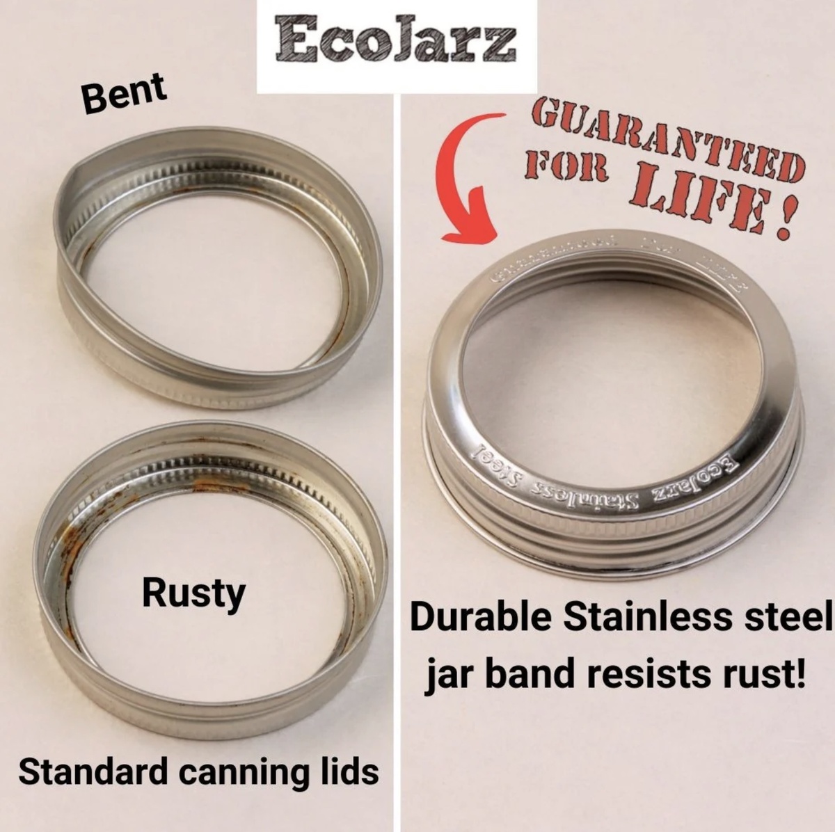 EcoJarz – Stainless Steel Threaded Mason Jar Bands (Rings) EcoJarz - Stainless Steel Threaded Mason Jar Bands (Rings) - image 3