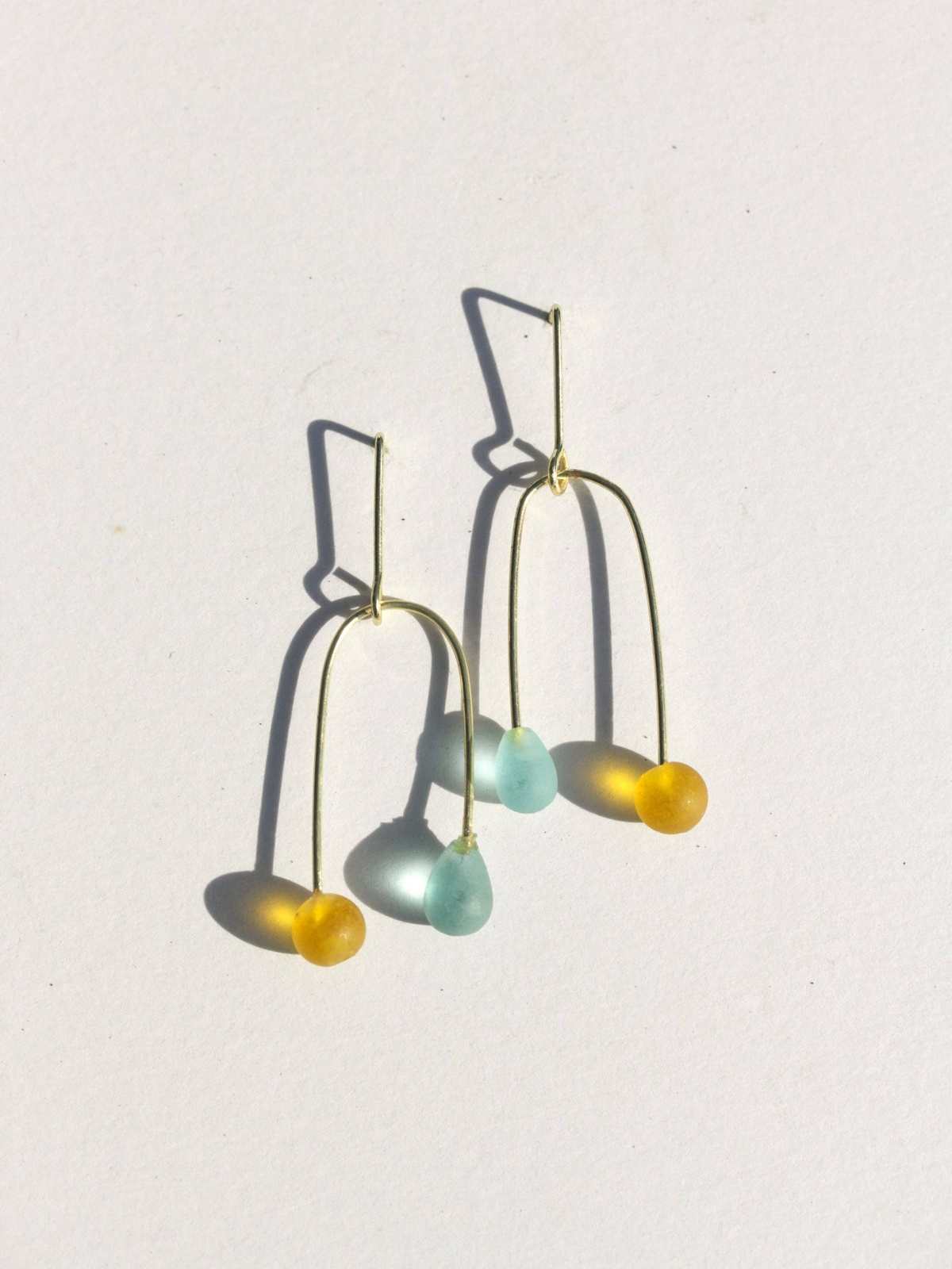 Rover and Kin - Sea Glass Mobile Earrings - Sunshine Day compostable