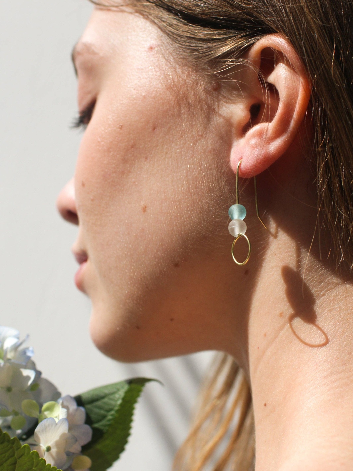 Rover and Kin – Sea Glass Stack Earrings – Aqua Surf SMJSGSTAQS Rover and Kin - Sea Glass Stack Earrings - Aqua Surf biodegradable - image 2