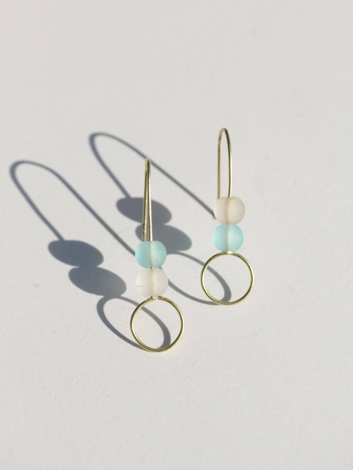 Rover and Kin - Sea Glass Stack Earrings - Aqua Surf biodegradable