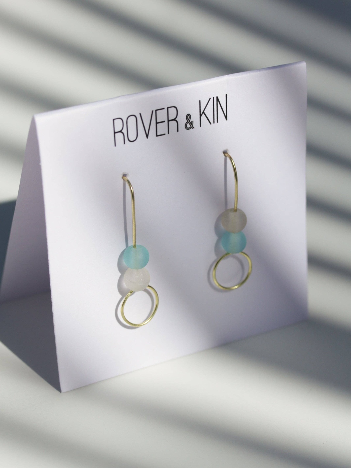 Rover and Kin – Sea Glass Stack Earrings – Aqua Surf SMJSGSTAQS Rover and Kin - Sea Glass Stack Earrings - Aqua Surf biodegradable - image 4