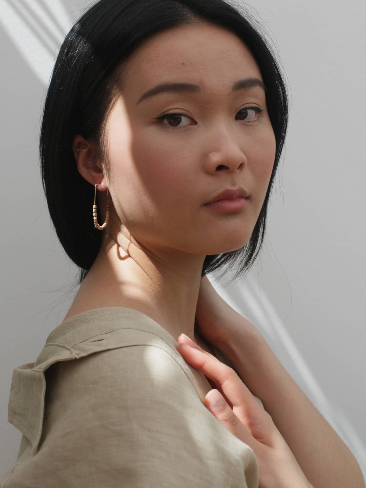 Rover and Kin - Teak Beaded Drape Earrings - image 2