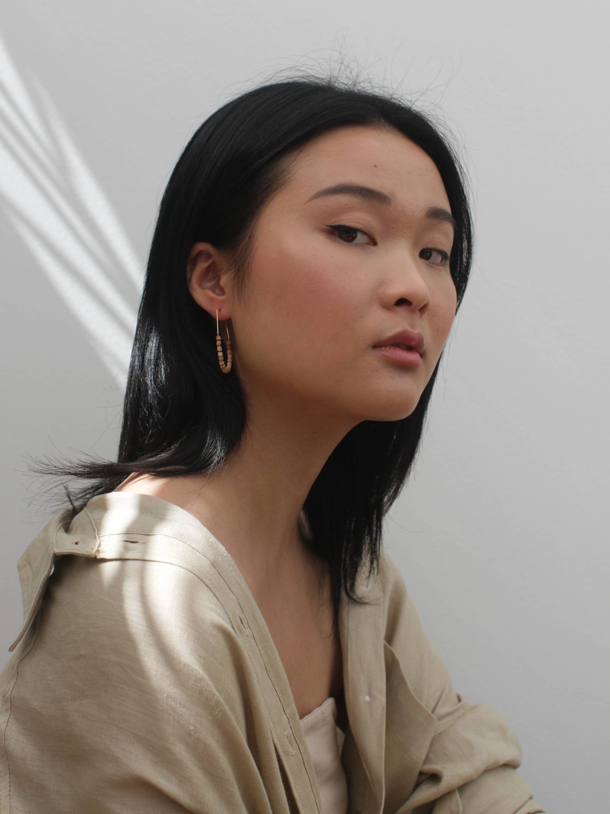 Rover and Kin - Teak Beaded Drape Earrings - image 3
