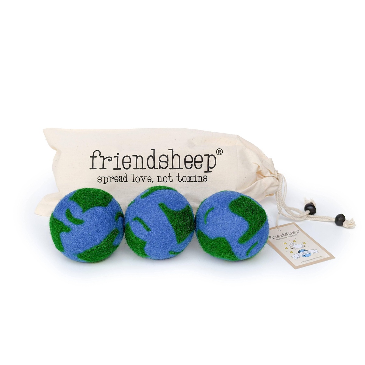 Friendsheep -  Wool Dryer Ball (3-Pack and 6-Pack Sets) cruelty-free certified wool