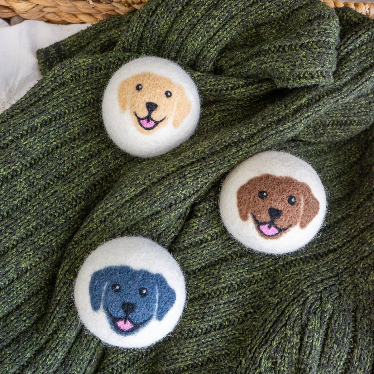 Friendsheep - Wool Dryer Balls, Patterned (Sold Individually) tightly felted wool - image 25
