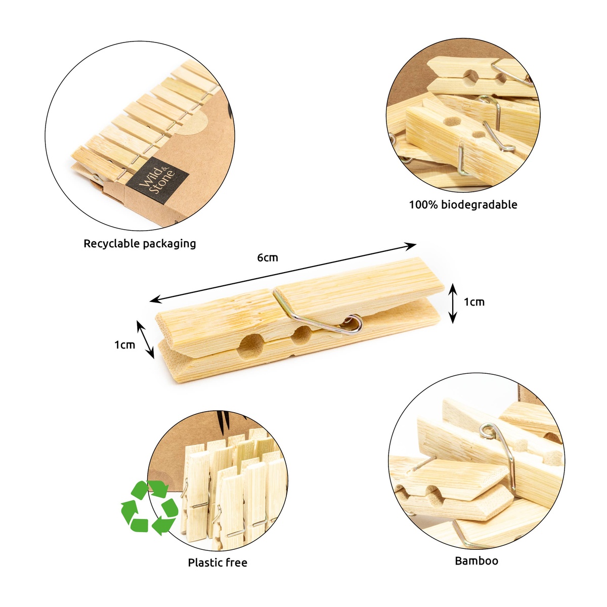 Wild and Stone – Bamboo Clothes Pins Wild and Stone - Bamboo Clothes Pins certified bamboo - image 3