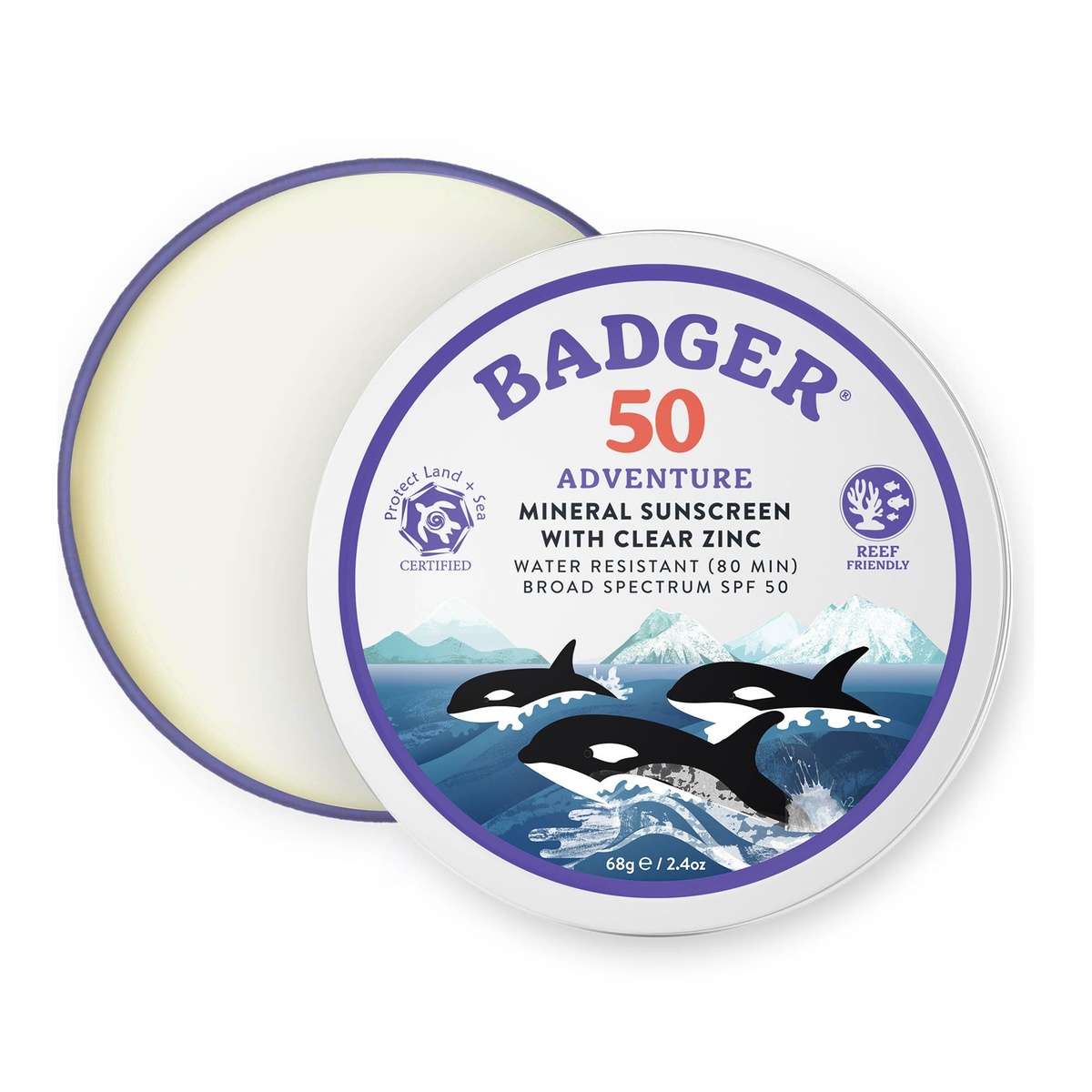 Badger - Badger Mineral Sunscreen Cream SPF 50 organic sunflower oil - image 2