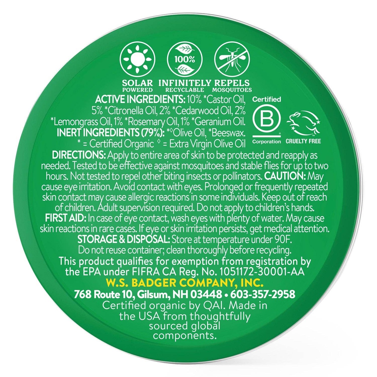 Badger - Bug Repellent Tin, Organic and Deet-Free - image 2