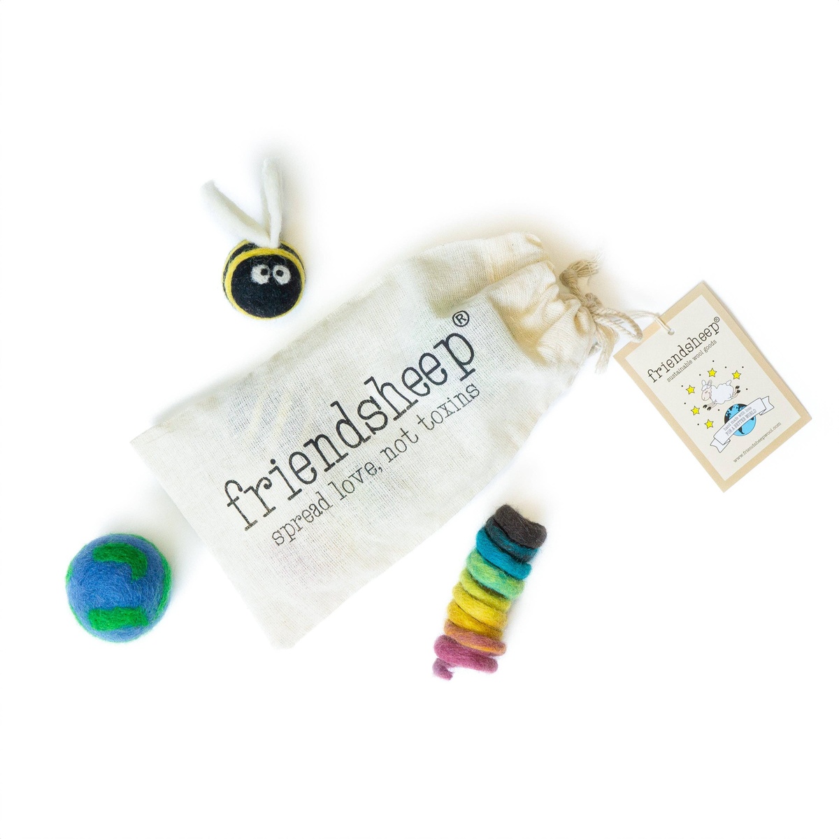 Friendsheep – “Cats For The Planet” Wool Eco Toys (Set of 3) CPPCATPLNT3 Friendsheep - "Cats For The Planet" Wool Eco Toys (Set of 3) plastic-free - image 4