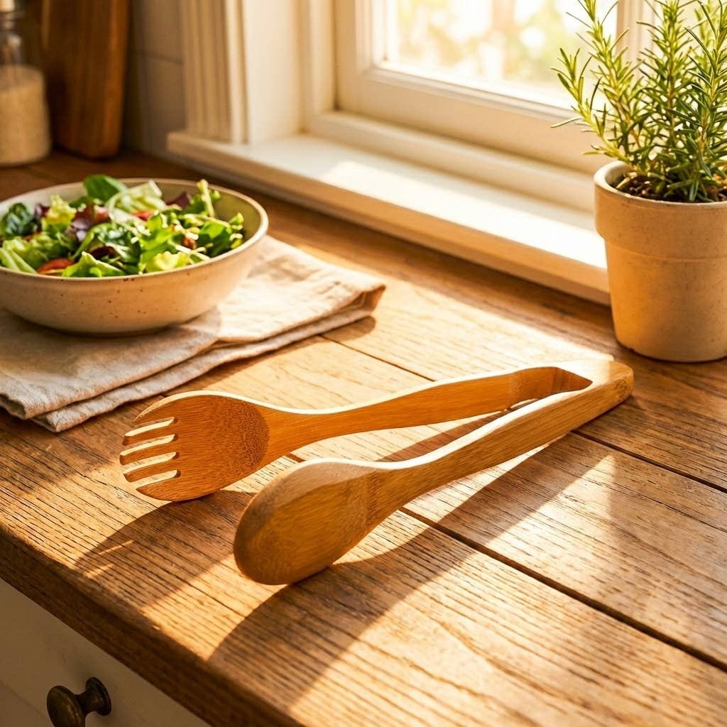 Bamboo Switch - Bamboo Serving Tongs (Spoon-End or Fork-End) plastic-free