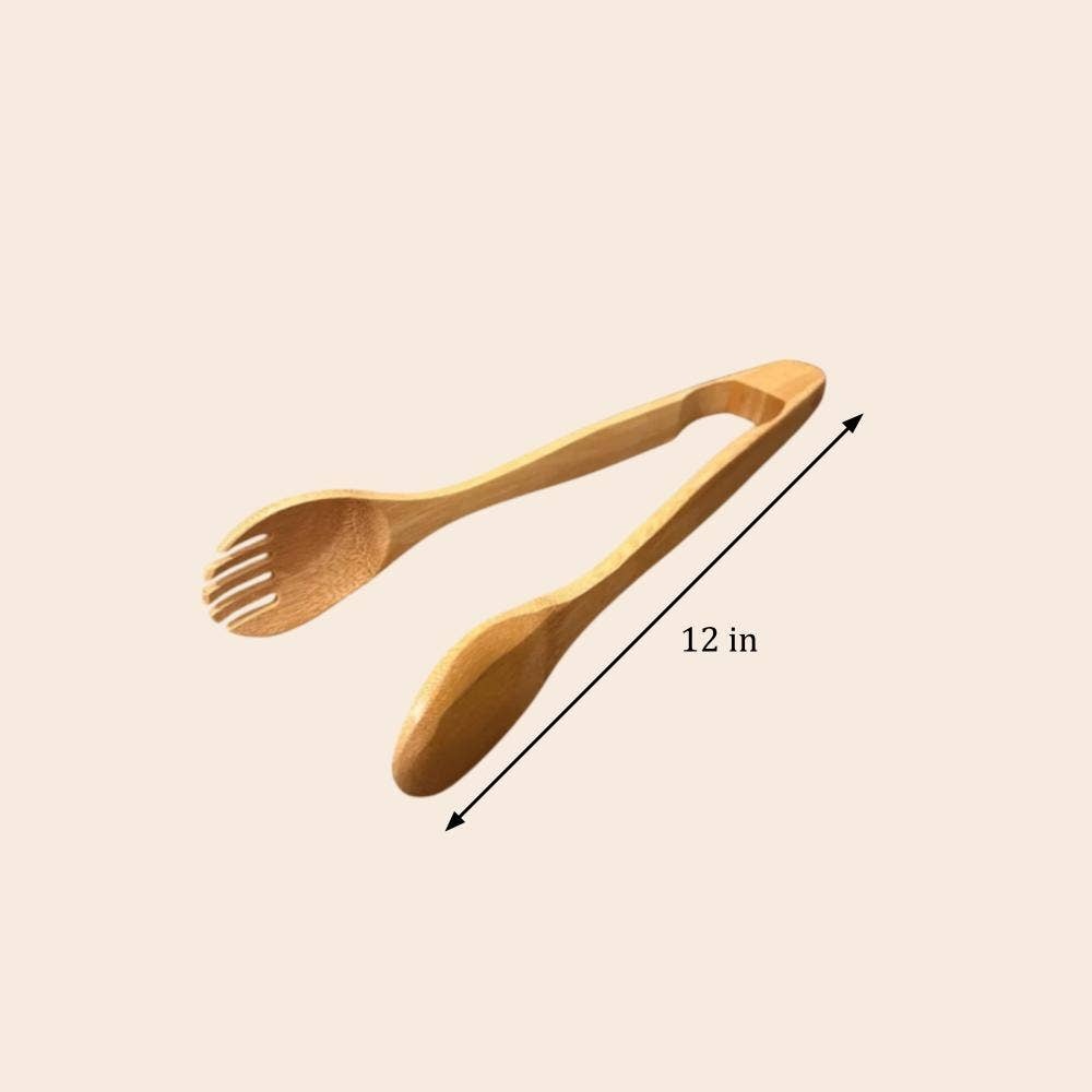 Bamboo Switch - Bamboo Serving Tongs (Spoon-End or Fork-End) plastic-free - image 3