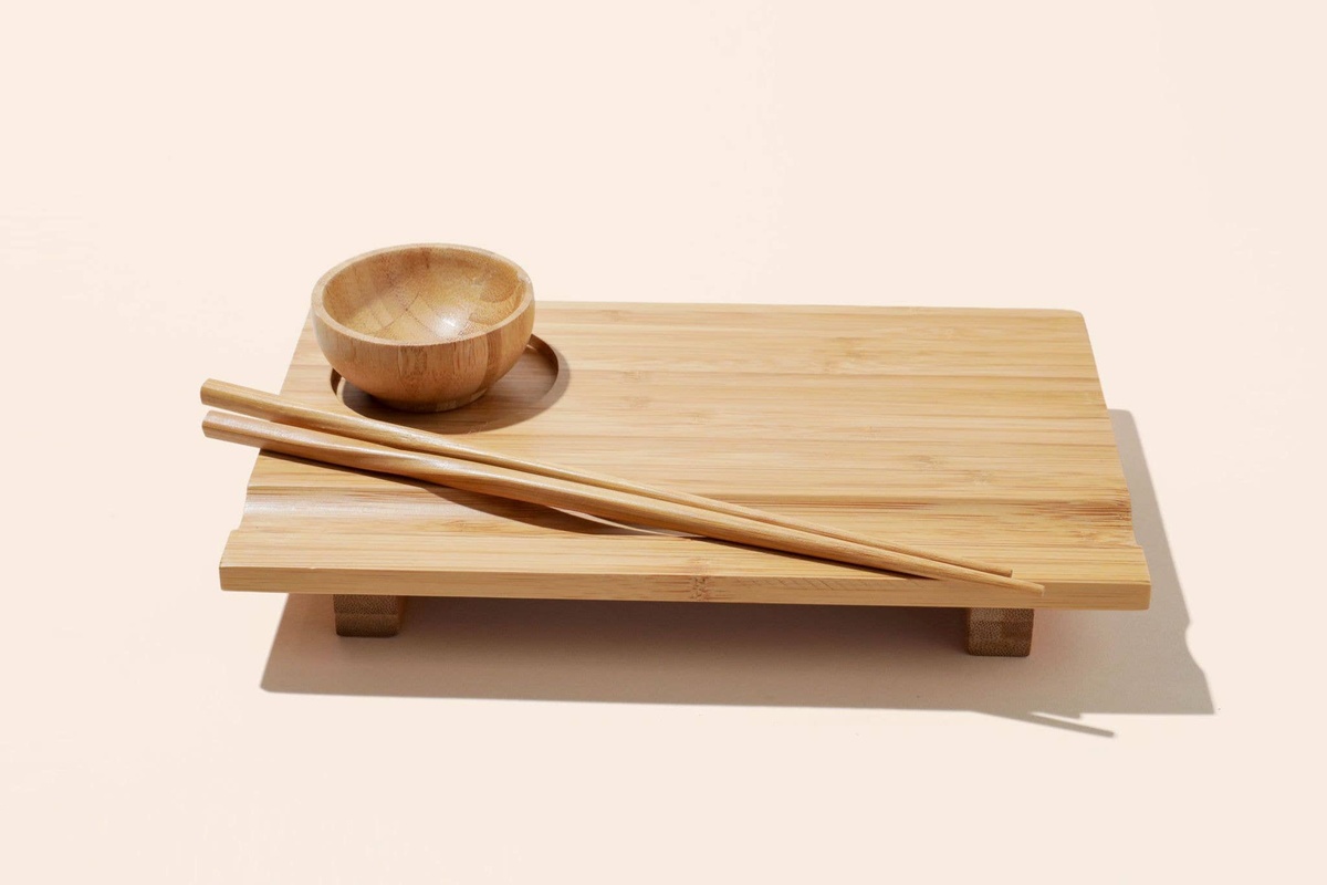 Bamboo Switch - Bamboo Sushi Plate Gift Set natural cloth