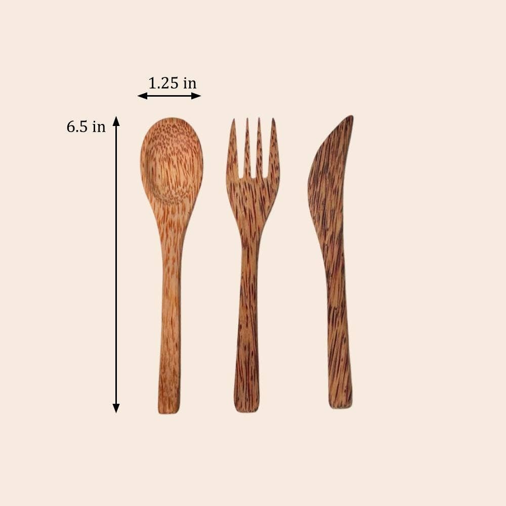 Bamboo Switch - Coconut Utensils | Fork, Knife, Spoon (Sold Individually) reclaimed coconut shells - image 2