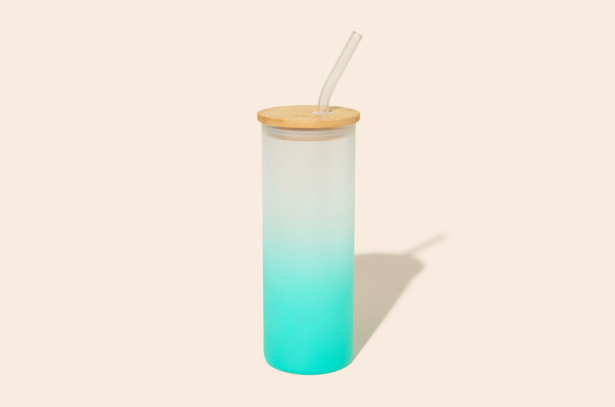 Bamboo Switch – Colored Tall Glass Cup with Glass Straw**** Bamboo Switch - Colored Tall Glass Cup with Glass Straw**** chemical-free - image 3
