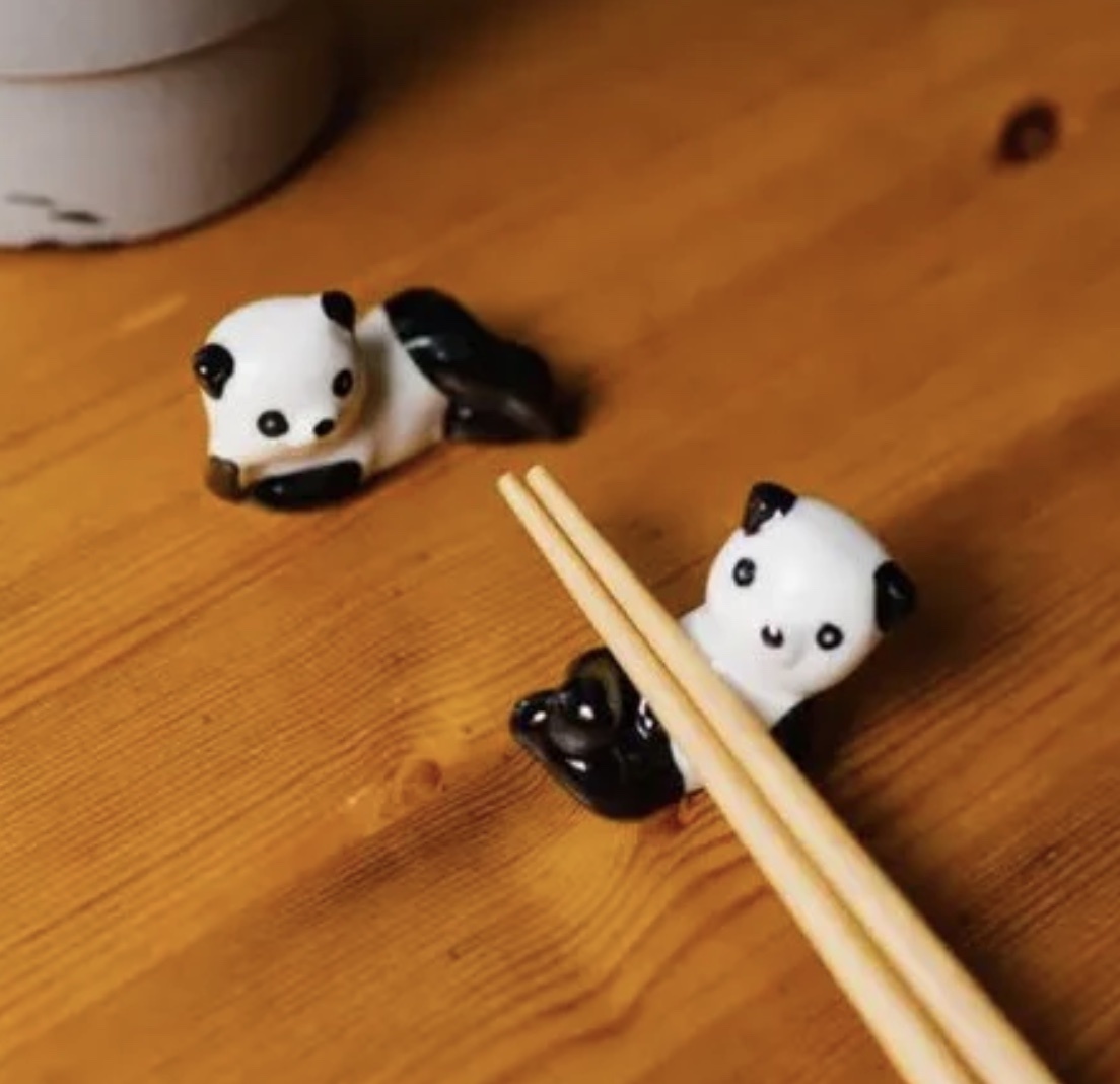 Bamboo Switch - Set of 2 Ceramic Chopstick Rests organic cotton bag - image 4
