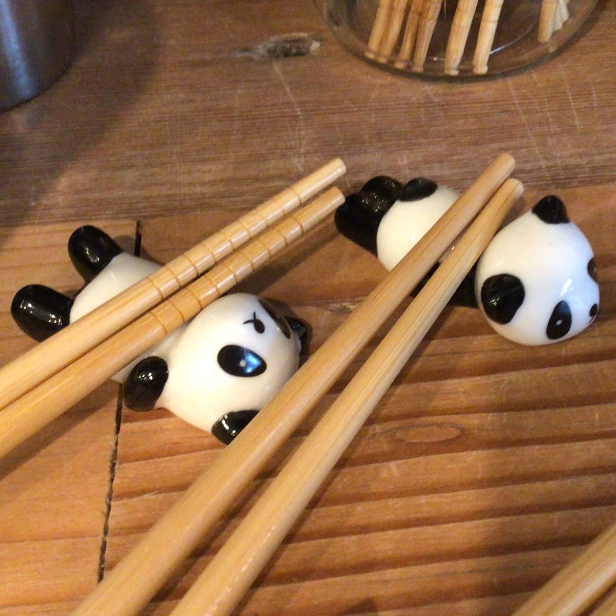 Bamboo Switch - Set of 2 Ceramic Chopstick Rests organic cotton bag