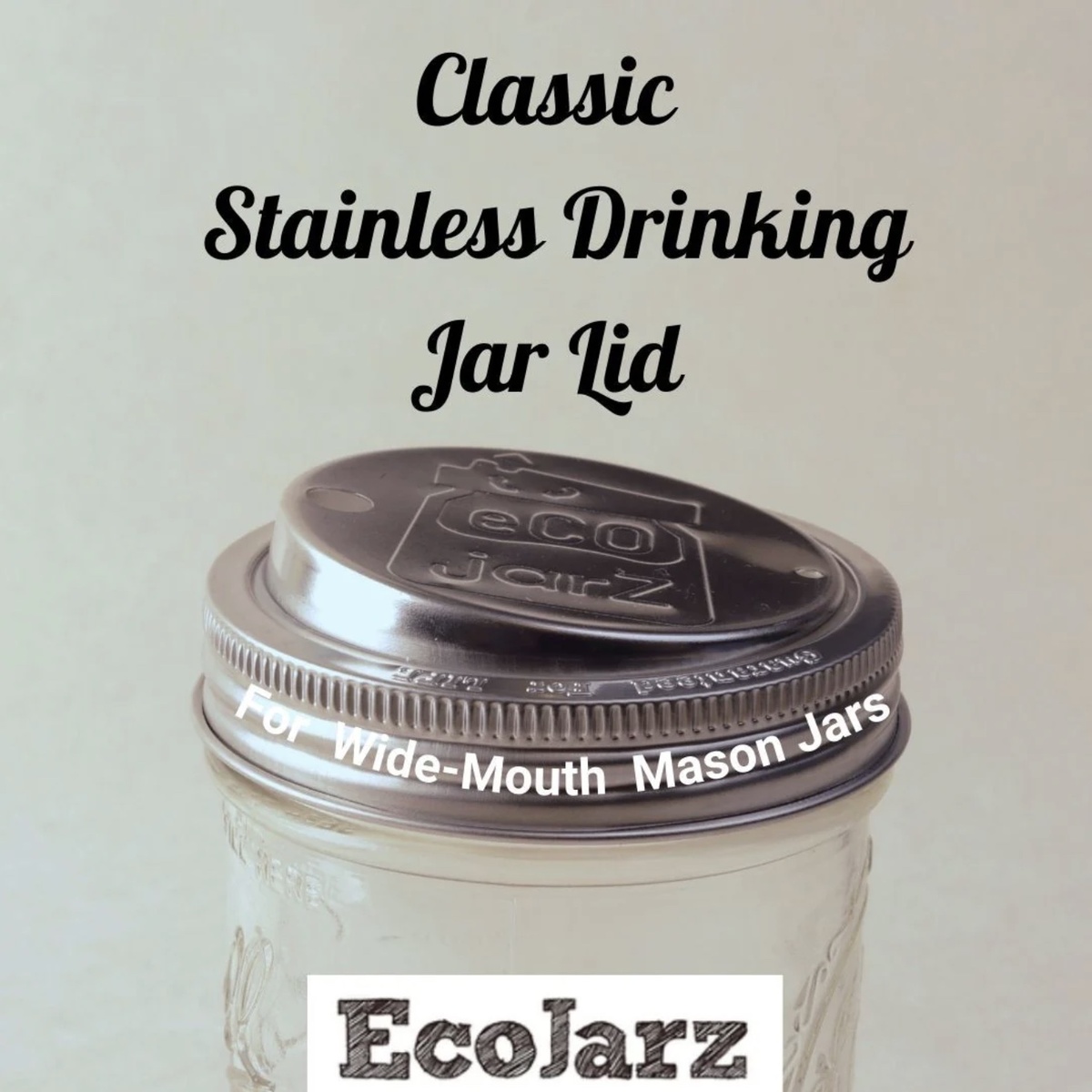 EcoJarz - Stainless Steel Drinking Mason Jar Lid (Lid Only) bpa-free - image 8