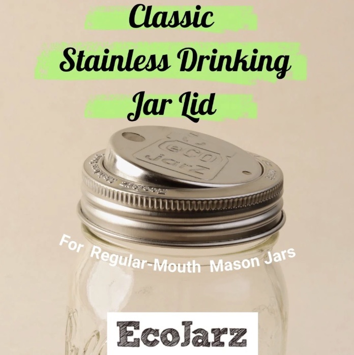 EcoJarz - Stainless Steel Drinking Mason Jar Lid (Lid Only) bpa-free - image 4