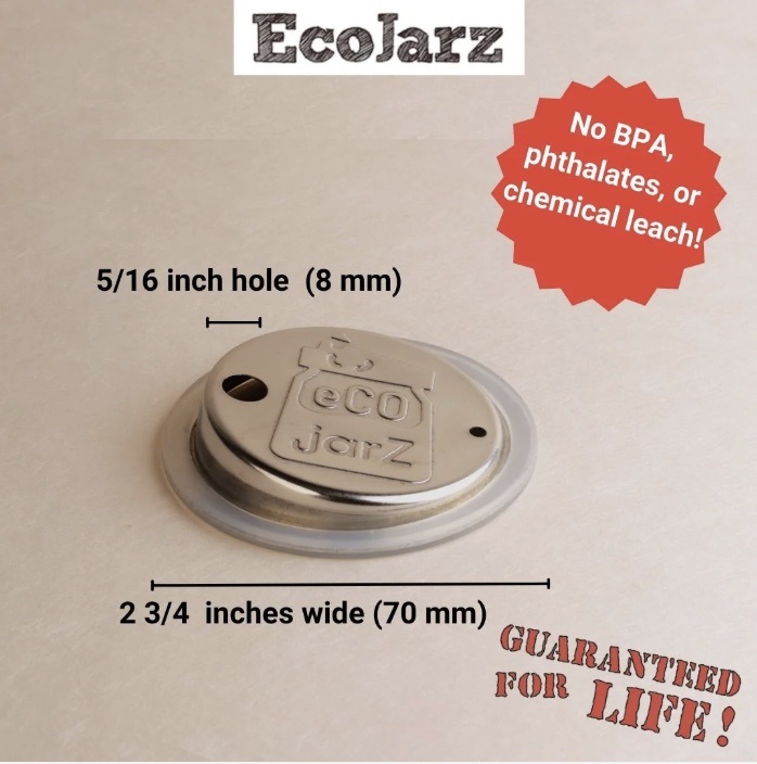 EcoJarz - Stainless Steel Drinking Mason Jar Lid (Lid Only) bpa-free - image 3