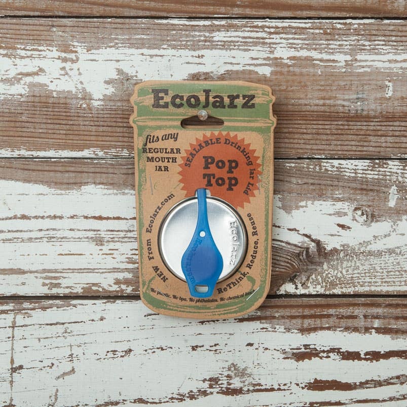 EcoJarz - Stainless Steel Regular Mouth Drinking Lid (with pop-top)